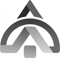 Минималистичный геометрический логотип Ресто Сайд, абстрактный символ веганской доставки еды в Москве.